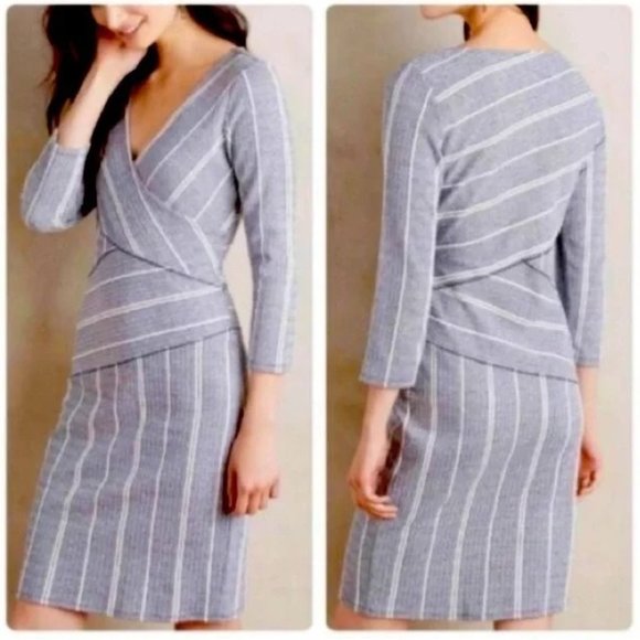 Maeve Dresses & Skirts - Maeve Anthropologie Amelia Column Midi Striped Dress Women's XL